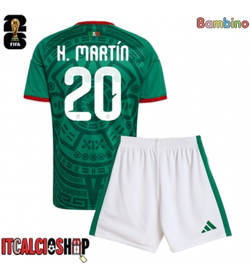 Messico Henry Martin #20 Prima Maglia Bambino Mondiali 2026 Manica Corta (+ Pantaloni corti)